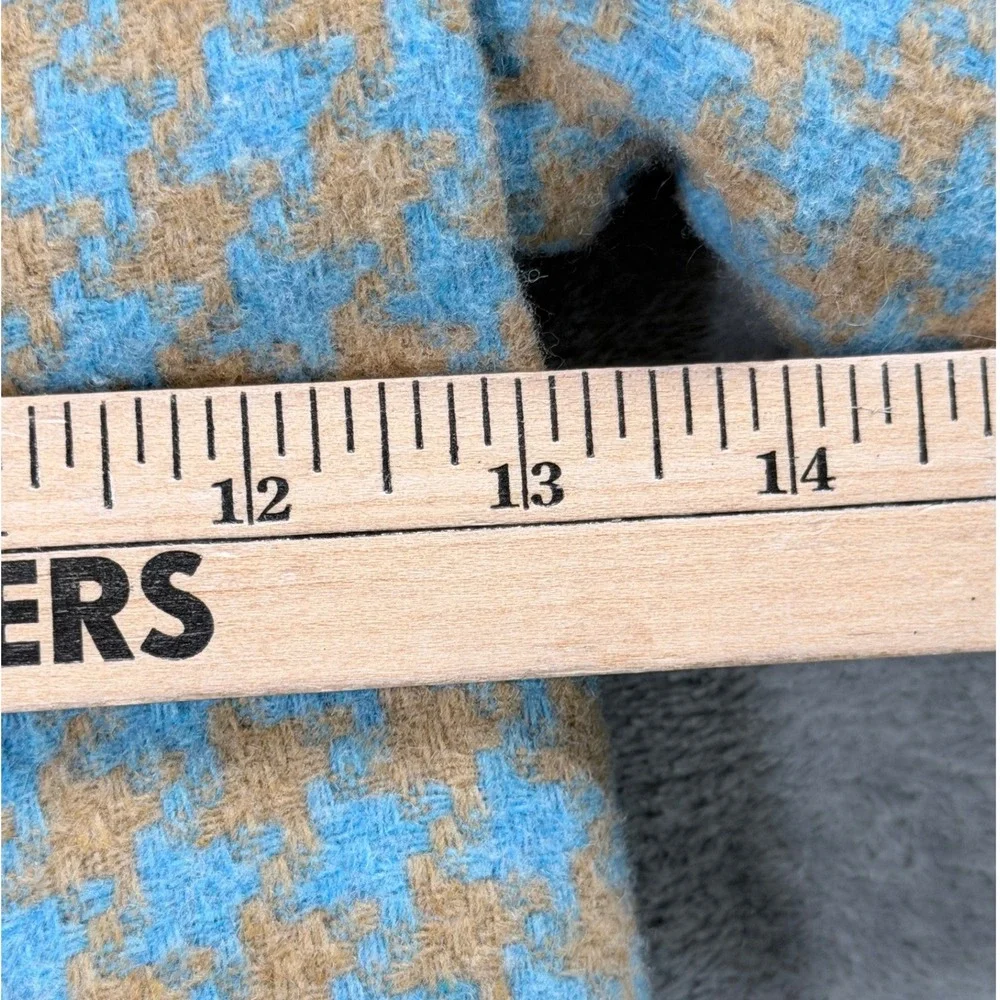 Charabia Paris Coat Girls 4‎ Blue Brown Houndstooth Wool Double Breasted French